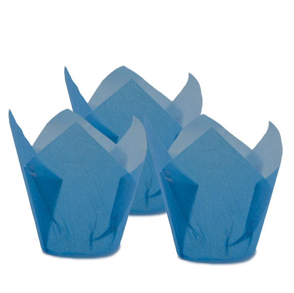 180 Pirottini tulipano in carta 50x80 mm azzurri 2 180 Pirottini tulipano in carta 50x80 mm azzurri - immagine 2