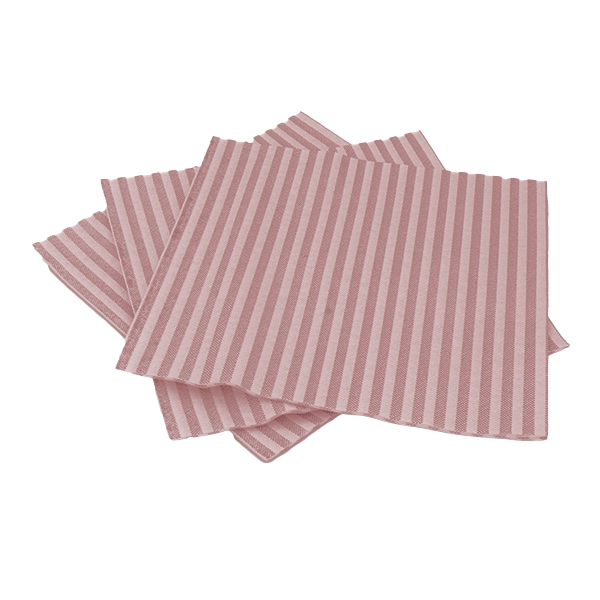 24 Tovaglioli cartatessuto FibraCel 40x40 cm style righe bordeaux 2 tris di tovaglioli in carta tessuto a righe bianche e bordeaux