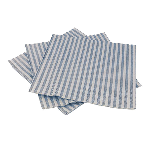24 Tovaglioli cartatessuto 40x40 cm style righe blue 2 tovaglioli monouso in carta tessuto a righe bianche e azzurre