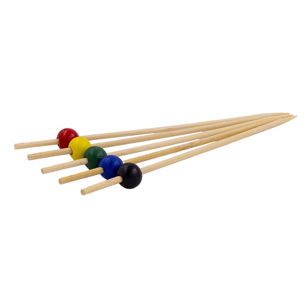 100 Spiedi in bamboo sfera 15 cm 3 spiedi in legno decorati per aperitivi