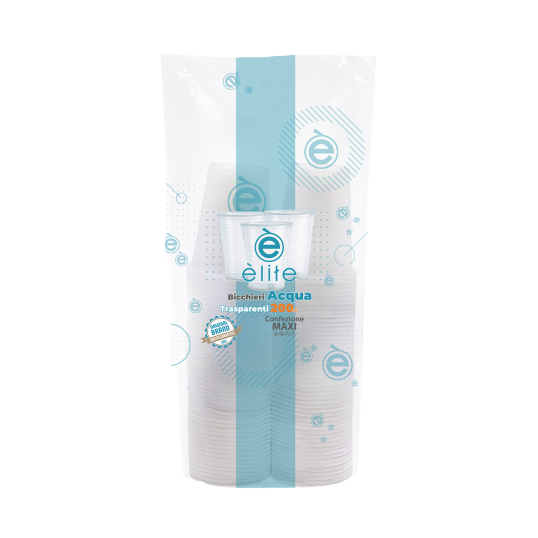 100 Bicchieri acqua trasparenti Elite 200 cc 1 100 Bicchieri acqua trasparenti Elite 200 cc
