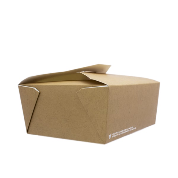 20 Food box politenato 15,2x12cm h6,5cm avana 3 contenitore monouso in cartoncino per l'asporto di alimenti colore avana