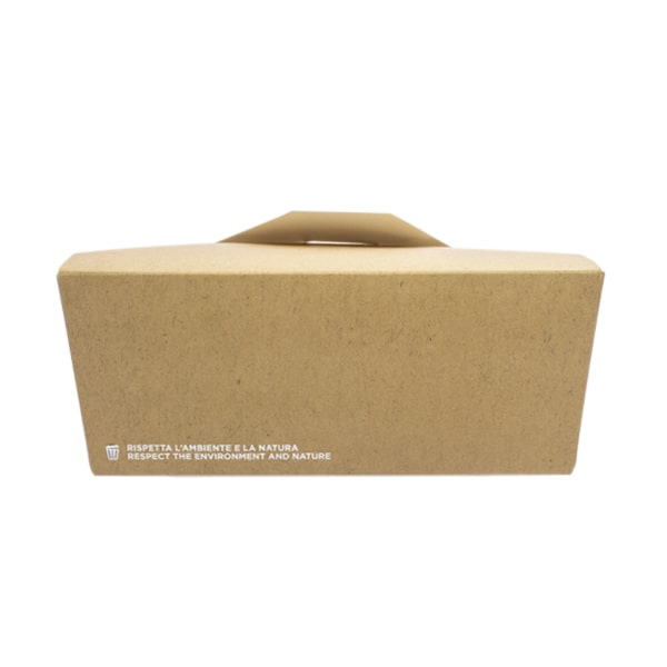 20 Food box politenato 15,2x12cm h6,5cm avana 2 contenitore monouso in cartoncino per l'asporto di alimenti colore avana vista frontale