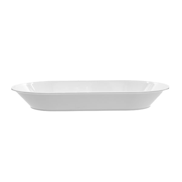 1 Vassoio ovale 24x13 cm 2' misura bianco 2 vassoieto mono porzione per finger food e dessert in plastica bianca