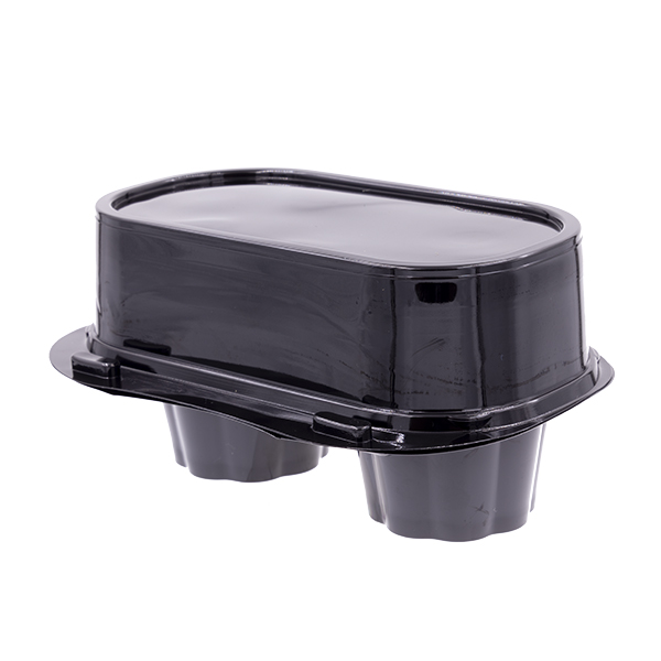 50 kappucciobox con coperchio x2 nero 2 porta bicchierini caffè doppio con chiusura a conchiglia colore nero