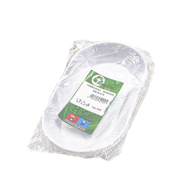 1 Vassoio ovale 24x13 cm 2' misura bianco 3 1 Vassoio ovale 24x13 cm 2' misura bianco - immagine 3