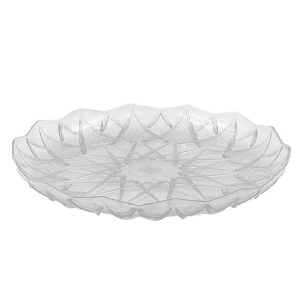 vassoio in plastica trasparente per profitterols con decoro a stella diametro 18 cm