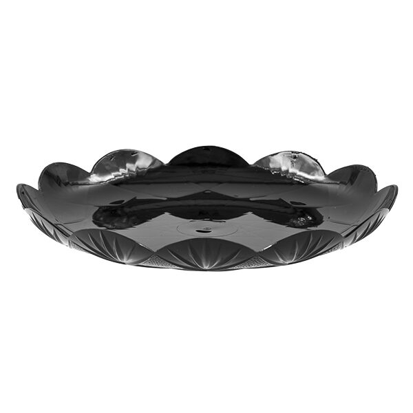 vassoio in plastica nera per profitterols con decoro a stella diametro 15 cm