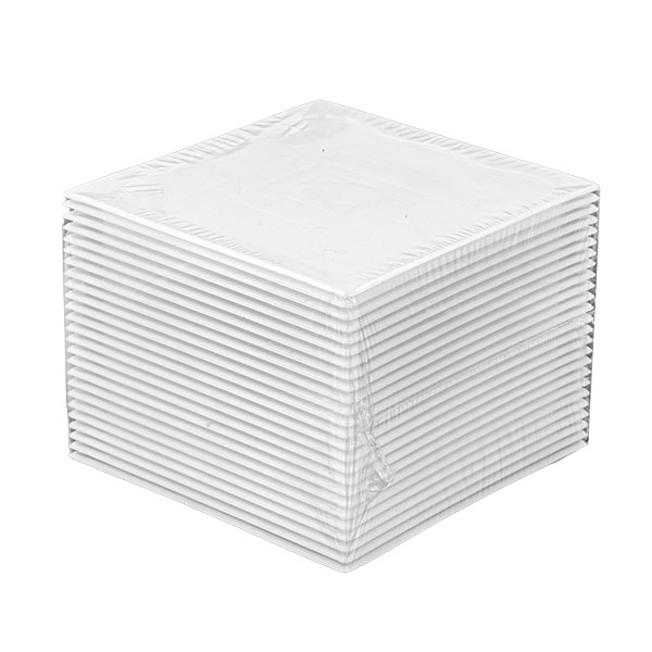 25 Vassoietti quadri 8x8 cm bianchi 3 confezione di vassoietti quadrati per finger food bianchi