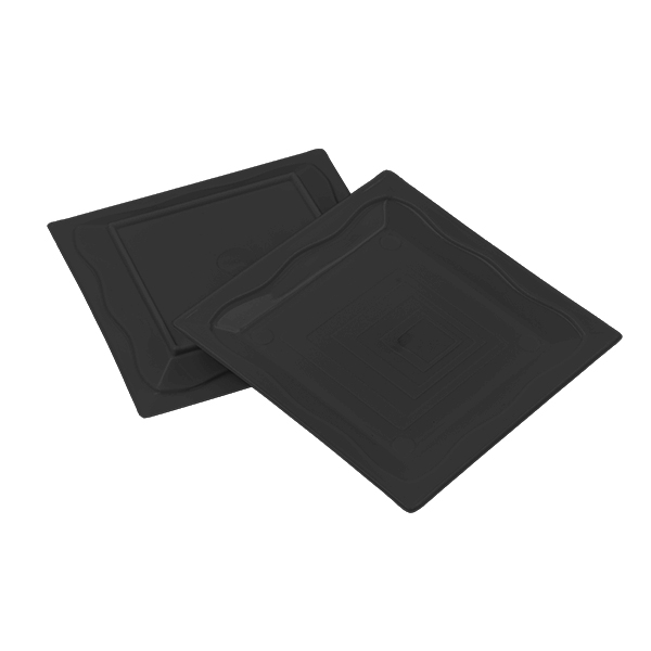 25 Vassoietti quadri 8x8 cm neri 2 coppia di vassoietti quadrati neri per finger food