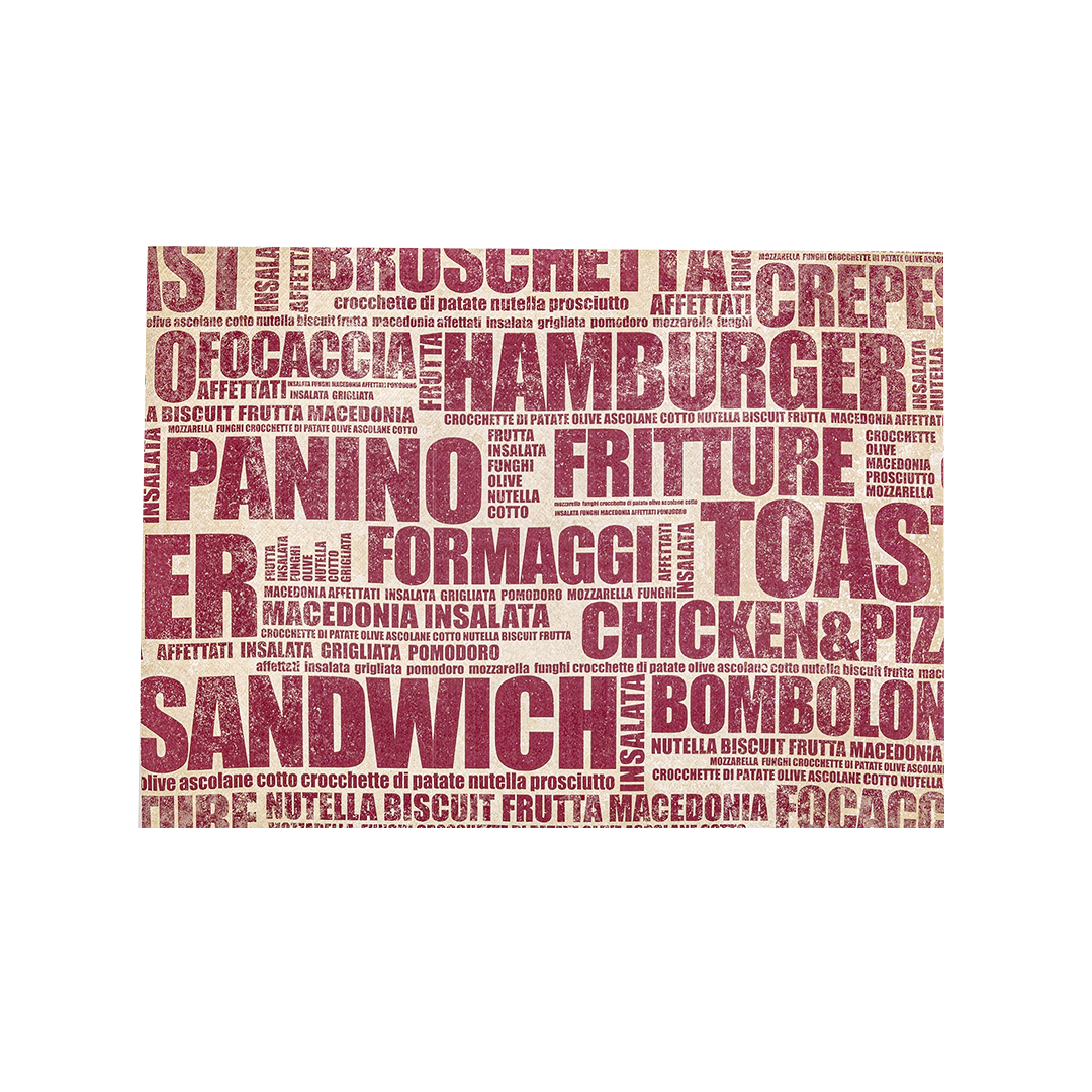 250 Tovagliette in carta 30x40 cm stampa scritte golosa bordeaux 1 250 Tovagliette in carta 30x40 cm stampa scritte golosa bordeaux