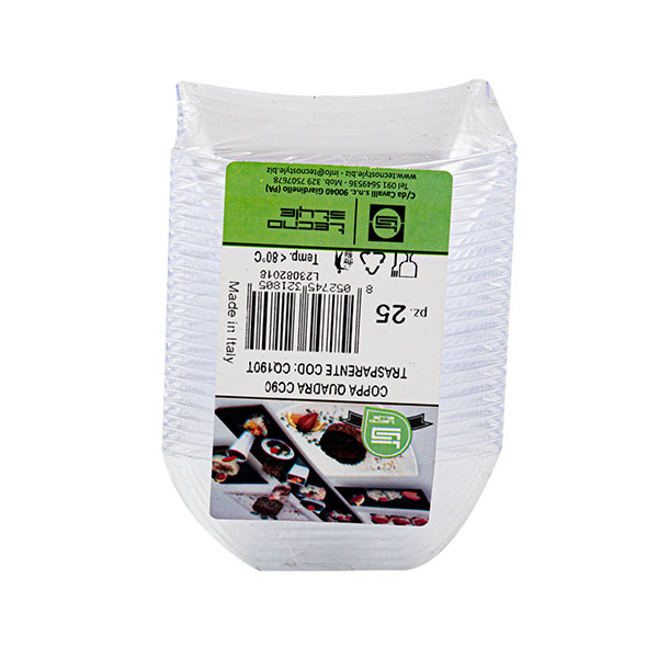 25 Coppe quadre trasparenti 90 cc 3 25 Coppe quadre trasparenti 90 cc - immagine 3