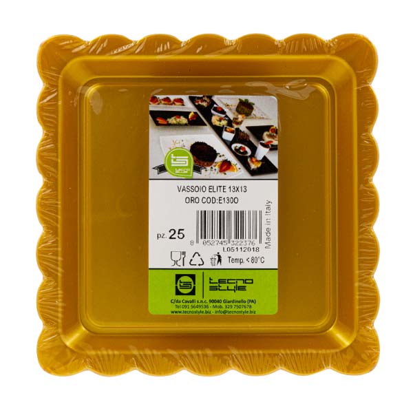 25 Vassoi Elite 13x13 cm oro 3 25 Vassoi Elite 13x13 cm oro - immagine 3
