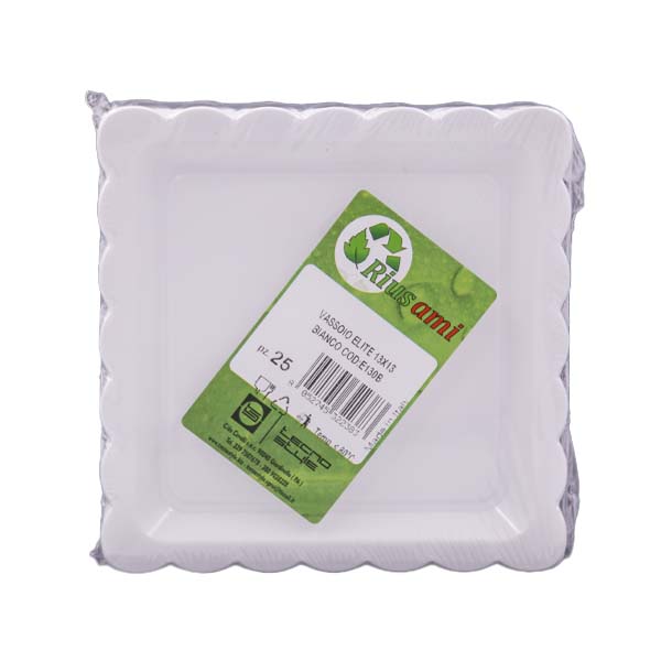 25 Vassoi Elite 13x13 cm bianchi 3 25 Vassoi Elite 13x13 cm bianchi - immagine 3
