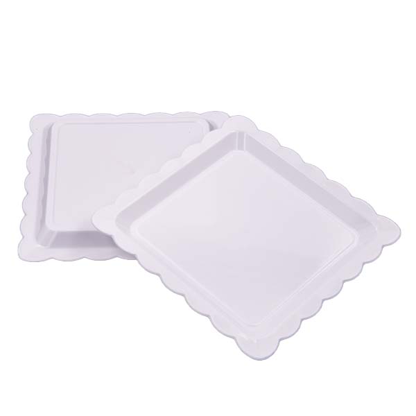 25 Vassoi Elite 13x13 cm bianchi 2 25 Vassoi Elite 13x13 cm bianchi - immagine 2