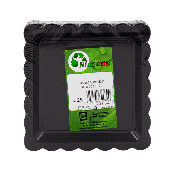 25 Vassoi Elite 13x13 cm neri 3 25 Vassoi Elite 13x13 cm neri - immagine 3
