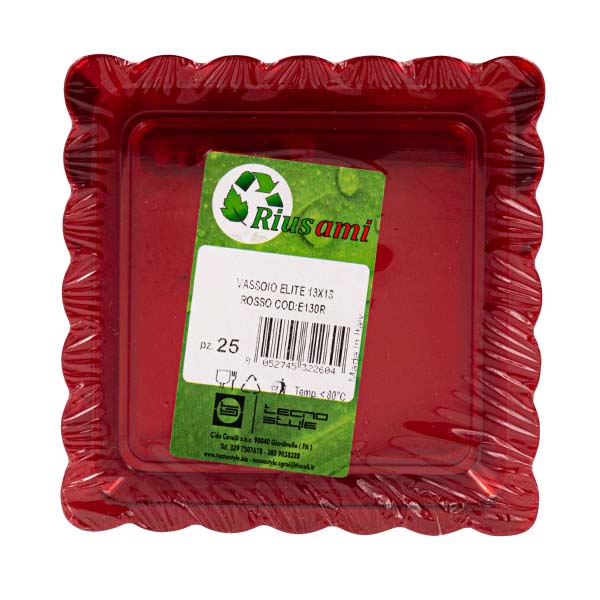 25 Vassoi Elite 13x13 cm rossi 3 25 Vassoi Elite 13x13 cm rossi - immagine 3
