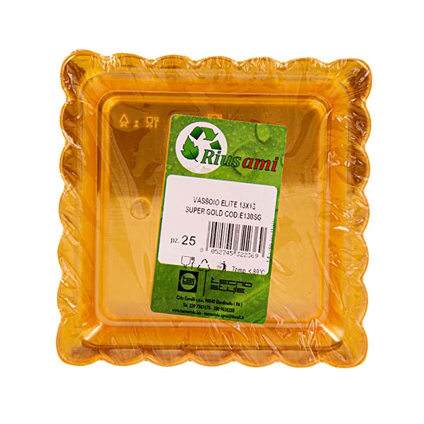 25 Vassoi Elite 13x13 cm super gold 3 25 Vassoi Elite 13x13 cm super gold - immagine 3