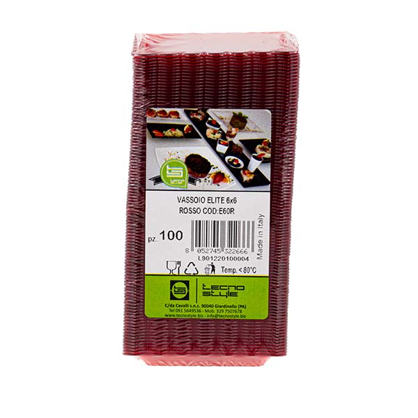 100 Vassoi Elite 6x6 cm rossi 3 100 Vassoi Elite 6x6 cm rossi - immagine 3