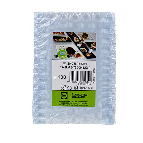 100 Vassoi Elite 9x9 cm trasparenti 3 100 Vassoi Elite 9x9 cm trasparenti - immagine 3