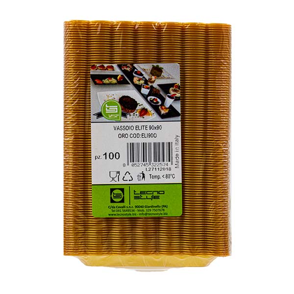 100 Vassoi Elite 9x9 cm gold 3 100 Vassoi Elite 9x9 cm gold - immagine 3