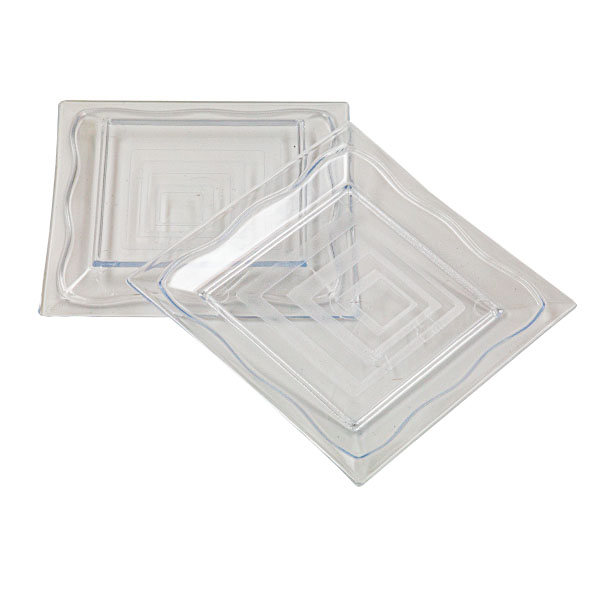 25 Vassoietti quadri 8x8 cm trasparenti 2 25 Vassoietti quadri 8x8 cm trasparenti - immagine 2