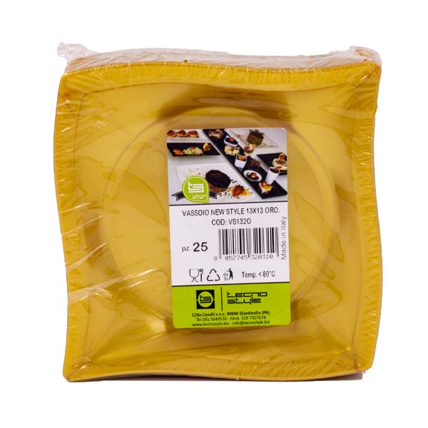25 Vassoi 13x13 cm new style oro 3 25 Vassoi 13x13 cm new style oro - immagine 3