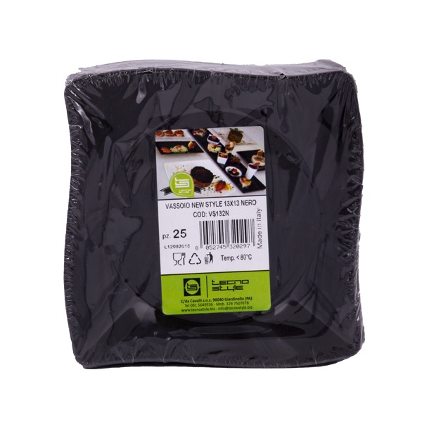 25 Vassoi 13x13 cm new style nero 3 25 Vassoi 13x13 cm new style nero - immagine 3