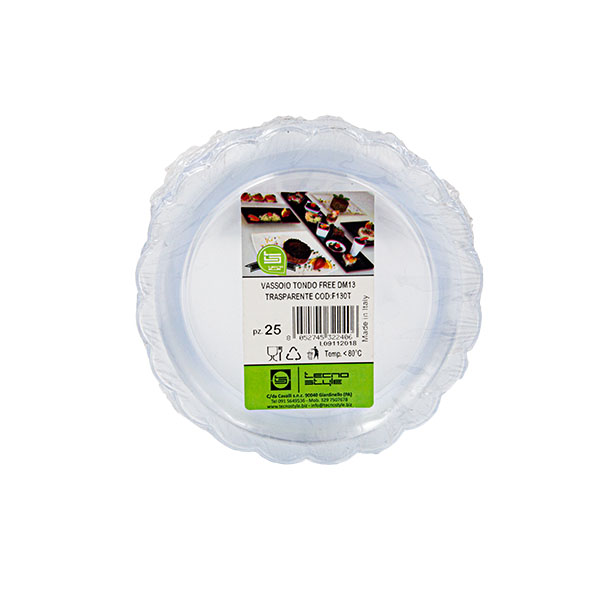 25 Vassoi tondi Ø 13 cm free trasparenti 3 25 Vassoi tondi Ø 13 cm free trasparenti - immagine 3