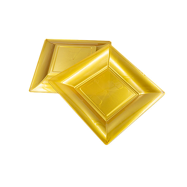 12 Piatti quadri 18x18 cm style Oro 2 12 Piatti quadri 18x18 cm style Oro - immagine 2