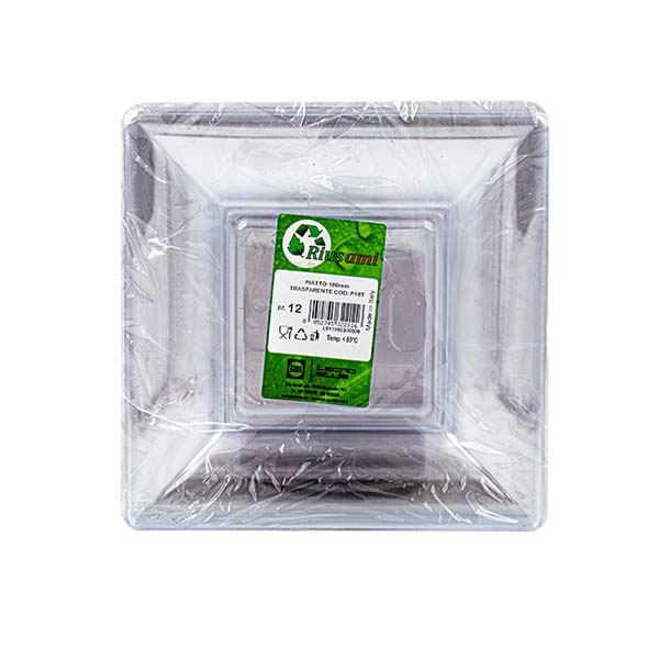 12 Piatti quadri 18x18 cm style Trasparenti 3 12 Piatti quadri 18x18 cm style Trasparenti - immagine 3