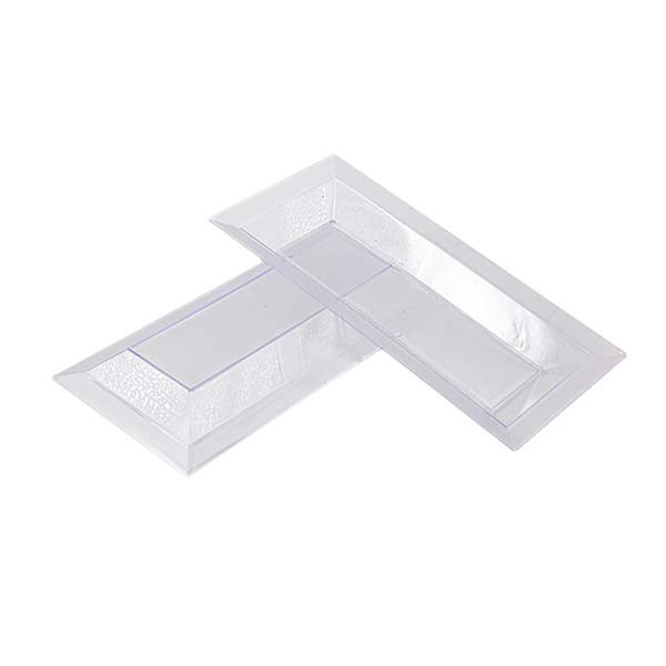 12 Piatti rettangolari 22x11 cm trasparenti 2 12 Piatti rettangolari 22x11 cm trasparenti - immagine 2