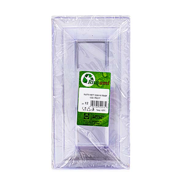 12 Piatti rettangolari 22x11 cm trasparenti 3 12 Piatti rettangolari 22x11 cm trasparenti - immagine 3