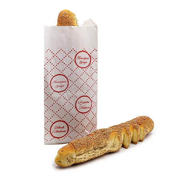 10 kg Buste pane 14x34 cm bianche con stampa pura cellulosa n.3L 45gr 2 10 kg Buste pane 14x34 cm bianche con stampa pura cellulosa n.3L 45gr - immagine 2