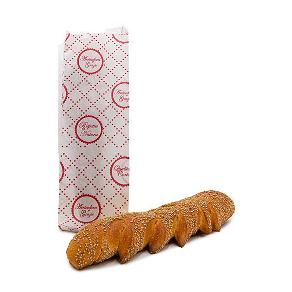 10 kg Buste pane 12x40 cm bianche con stampa pura cellulosa 45gr 2 10 kg Buste pane 12x40 cm bianche con stampa pura cellulosa 45gr - immagine 2