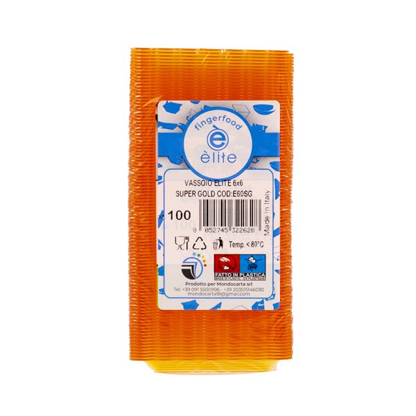 100 Vassoi Elite 6x6 cm super gold 3 100 Vassoi Elite 6x6 cm super gold - immagine 3