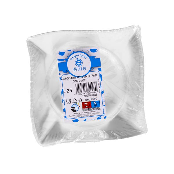 25 Vassoi Elite 13x13 cm new style trasparenti 3 25 Vassoi Elite 13x13 cm new style trasparenti - immagine 3