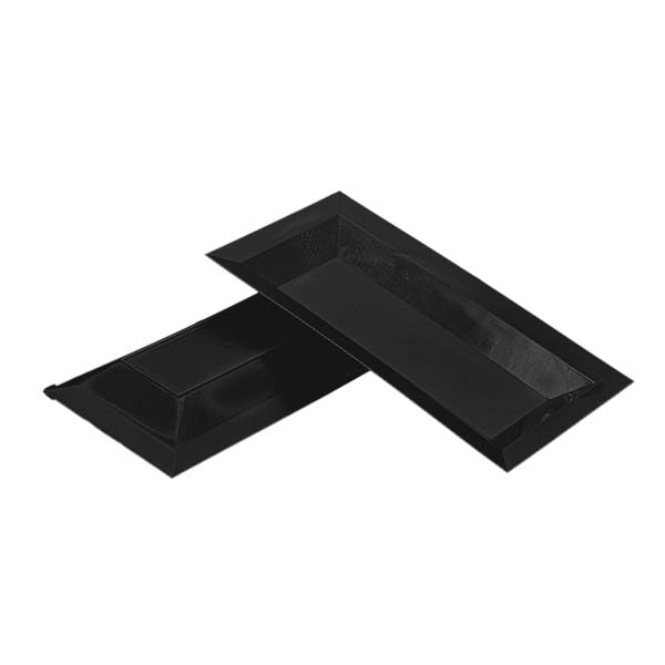 12 Piatti rettangolari 22x11 cm neri 2 12 Piatti rettangolari 22x11 cm neri - immagine 2
