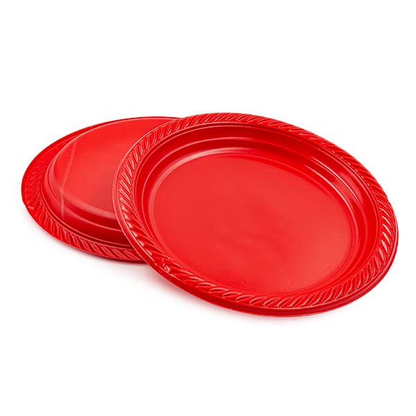 25 Piatti Elite rossi piani riutilizzabili 2 25 Piatti Elite rossi piani riutilizzabili - immagine 2