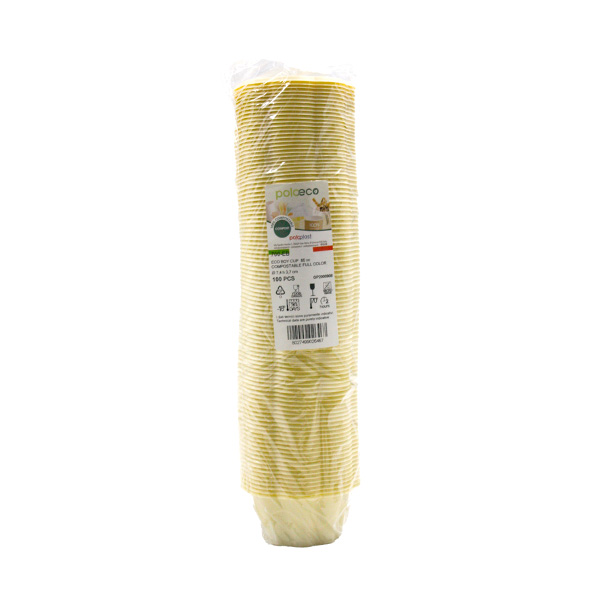 100 Eco-Boy coppette gelato 80 cc bio gialle Poloeco 3 100 Eco-Boy coppette gelato 80 cc bio gialle Poloeco - immagine 3