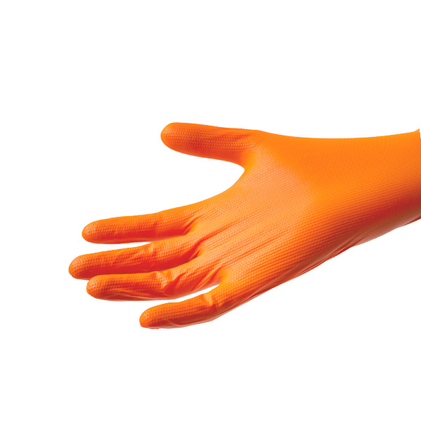 50 Guanti in nitrile arancio senza polvere XL 2 50 Guanti in nitrile arancio senza polvere XL - immagine 2