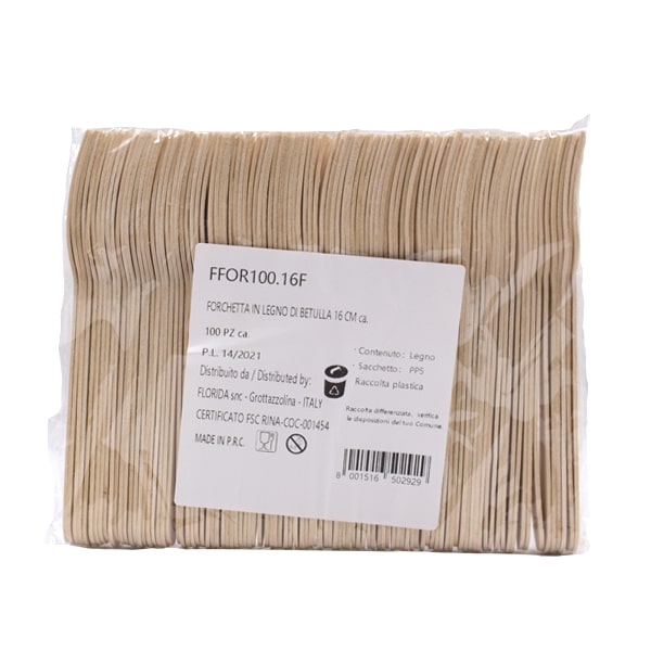 100 Forchette in legno di betulla 16cm 2 100 Forchette in legno di betulla 16cm - immagine 2