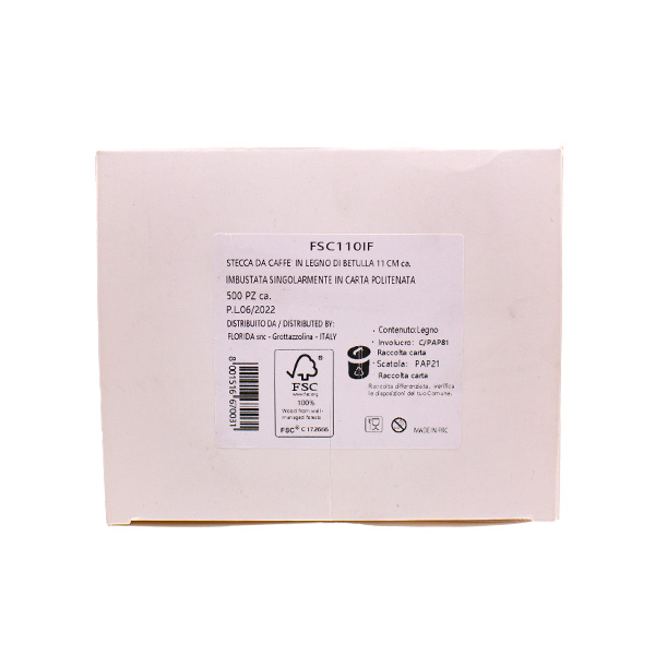 500 Palettine caffè legno 11x0,5x0,1 cm imbustate singolarmente 4 500 Palettine caffè legno 11x0,5x0,1 cm imbustate singolarmente - immagine 4