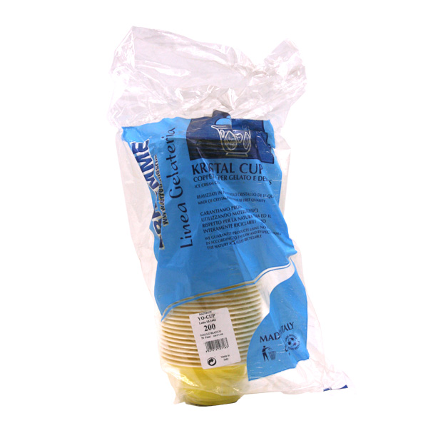 50 Coppette yogurt PP YO Kristal Cup 200 cc gialle 3 50 Coppette yogurt PP YO Kristal Cup 200 cc gialle - immagine 3