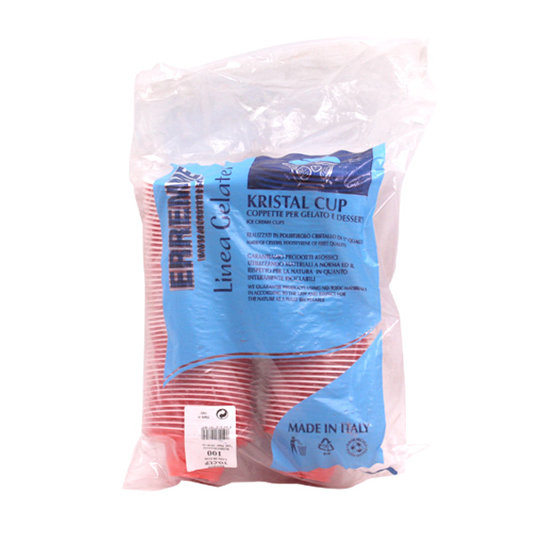 100 Coppette yogurt PP YO Kristal Cup 100 cc rosse 3 100 Coppette yogurt PP YO Kristal Cup 100 cc rosse - immagine 3