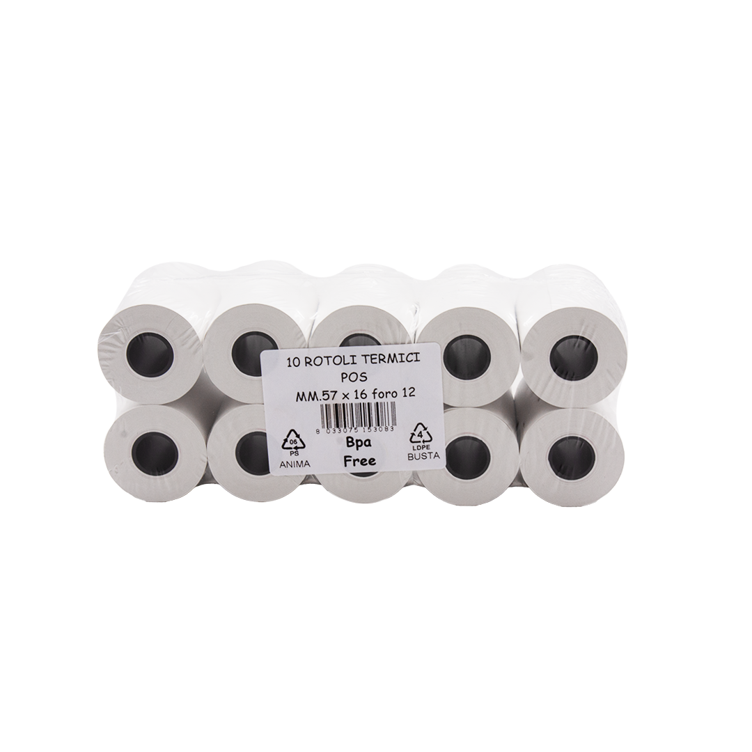 10 Rotoli h5,7cm foro 1,2cm 16 metri termico per pos 3 10 Rotoli h5,7cm foro 1,2cm 16 metri termico per pos - immagine 3