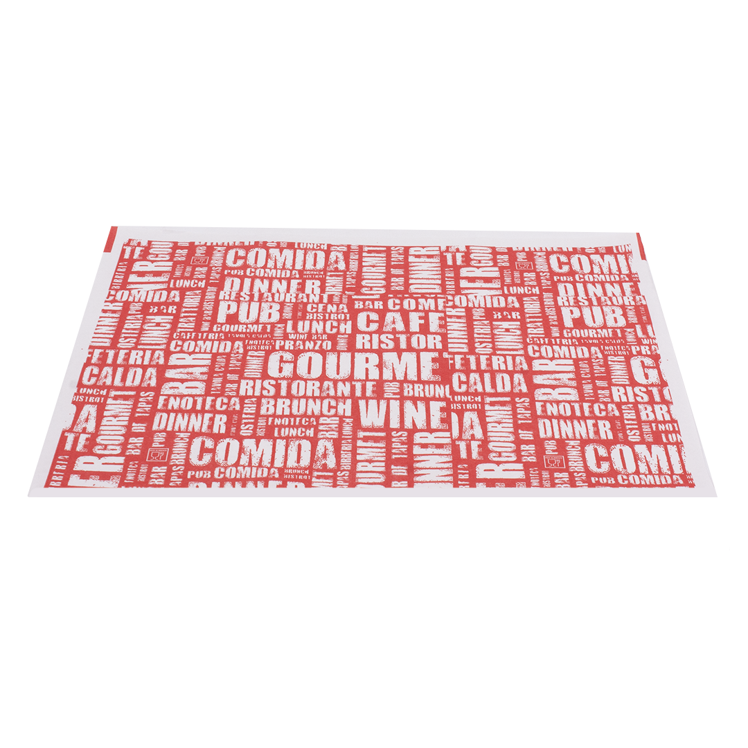 500 Tovagliette monoposto 33x40 cm stampa gourmet rosso 2 500 Tovagliette monoposto 33x40 cm stampa gourmet rosso - immagine 2