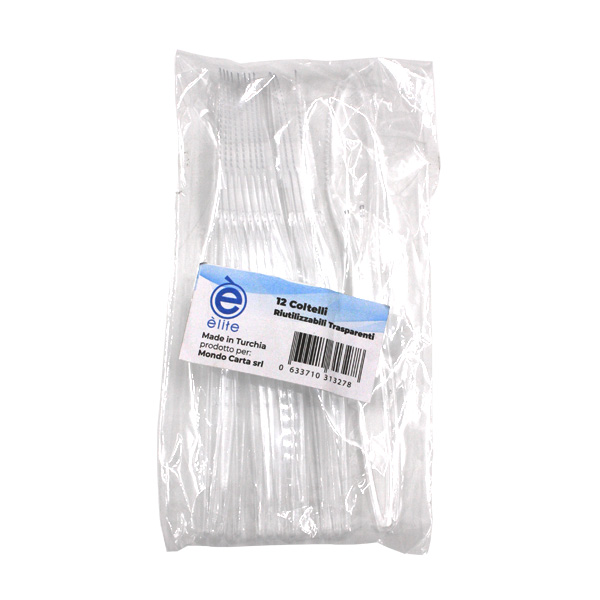 12 Coltelli Elite riutilizzabili trasparenti 3 12 Coltelli Elite riutilizzabili trasparenti - immagine 3