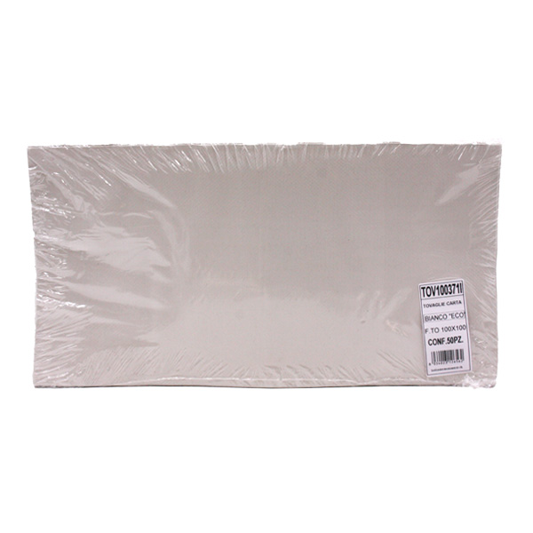 50 Tovaglie in carta accoppiata 100x100 goffrate bianca ECO 4 50 Tovaglie in carta accoppiata 100x100 goffrate bianca ECO - immagine 4