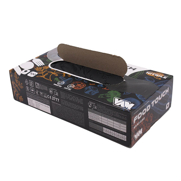 100 Guanti nitrile neri food touch senza polvere S 2 100 Guanti nitrile neri food touch senza polvere S - immagine 2